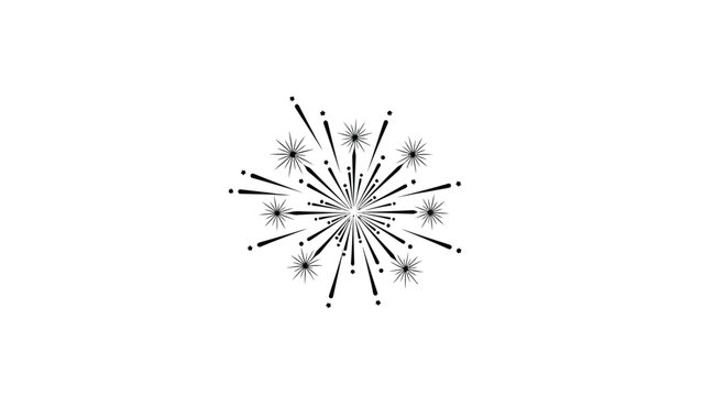 Black and white starburst design with radiating lines and dots a white white with illustration and graphic Silhouette vector on whit Background