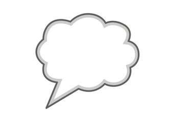 Burbuja de pensamiento con forma de nube y borde gris 