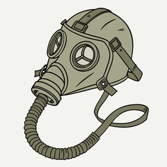gas mask on white background