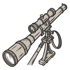 telescope on a white background