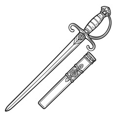 vector illustration of a sword