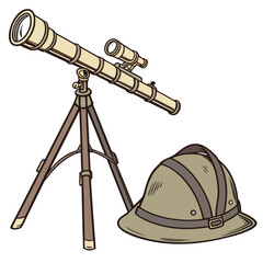 telescope on a white background