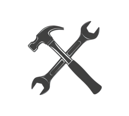 Crossed Wrench And Hammer Icon Industrial Tools For Repair And Construction