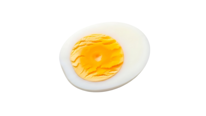 Hard boiled egg half cut food ingredient with yellow yolk