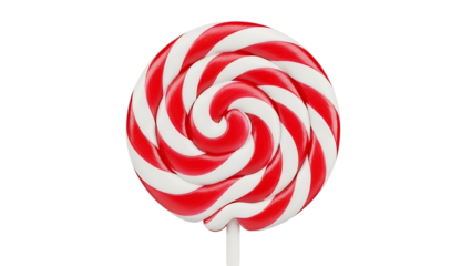 Swirl red and white lollipop candy