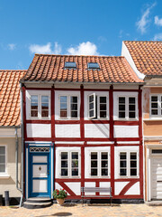 Naklejka premium Timber-framed house on Langegade in Kerteminde, Funen, Denmark