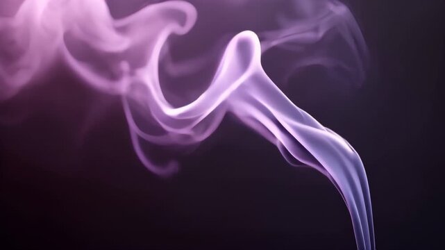 Soft curling lilac smoke forming smoky