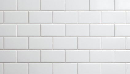 Clean white subway tiles arranged in a classic brick pattern for a seamless background