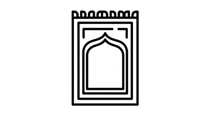 A minimalist vector graphic illustration of an Islamic arch design element
