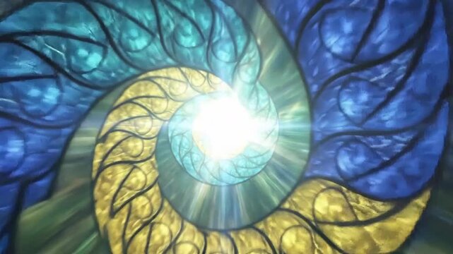 Vibrant fractal spiral design with intricate patterns and a mesmerizing, colorful aesthetic.