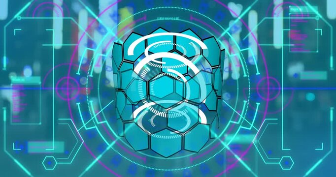 Animation of shapes and data processing over road