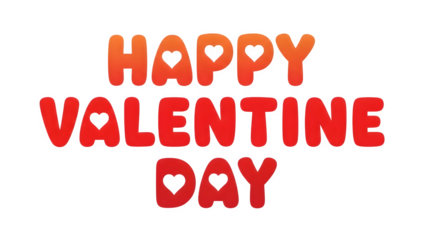 Happy valentine day isolated on transparent background