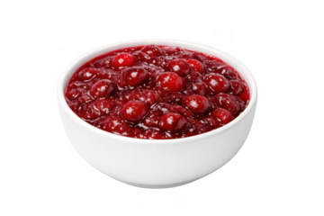 Cranberry sauce in a white bowl, a traditional side dish for thanksgiving and christmas holiday meals