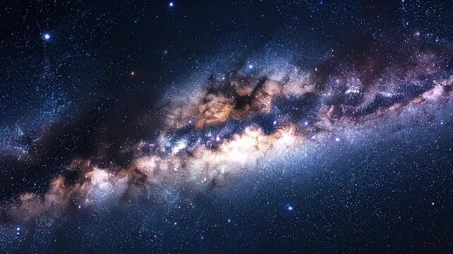 Vibrant cosmic panorama showcasing the Milky Way with countless stars and nebulous clouds.