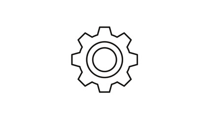 Obraz premium A simple line drawing of a gear on a white background