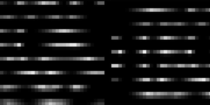 Screen display with scan lines and glitches black and white abstract background