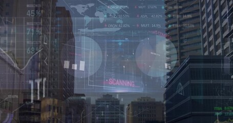 Animation of security padlock and data processing over server room - Powered by Adobe