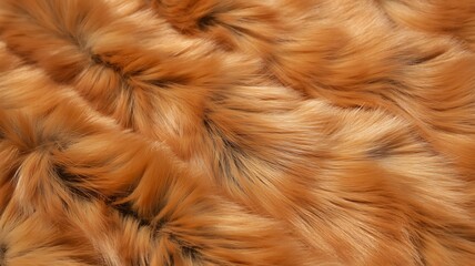A close-up photograph of luxurious orange fur texture showcasing vibrant colors and softness