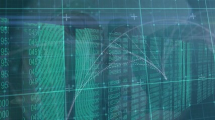 Animation of data processing over diverse doctors with face masks - Powered by Adobe