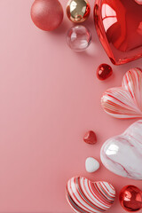 Modern valentine festive aesthetic background with romantic elegance and generous clean copy space