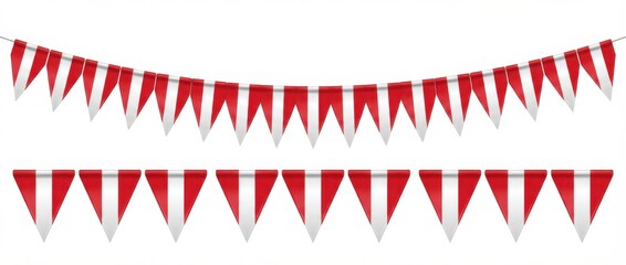 peru triangular flag bunting garland graphic design set featuring celebratory pennant banners in national flag colors