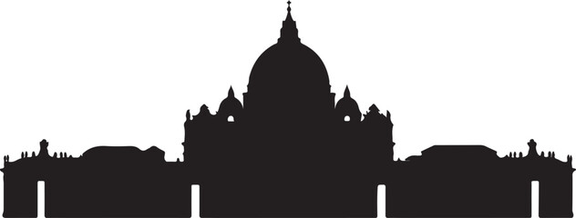 Plakat St. Peter's Basilica Vatican City Silhouette Vector Illustration for Architecture and Travel Design