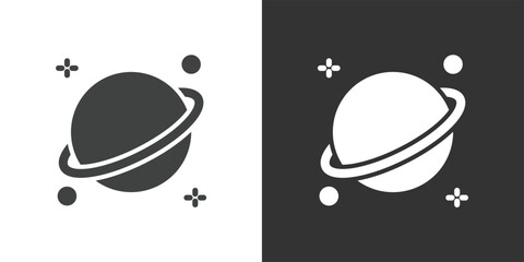 Saturn Planet icon. Solid glyph series icon © Abbasy  Kautsar