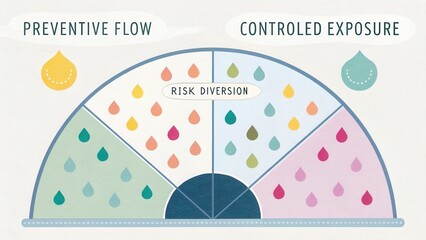 Visual Representation of Preventive Flow and Controlled Exposure in Risk Diversion Strategies