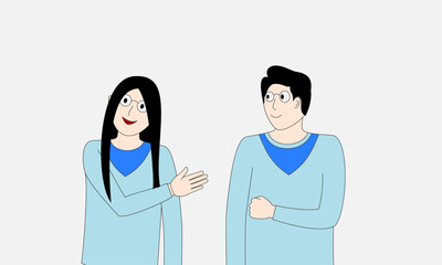 Obraz premium A man and a woman are standing next to each other