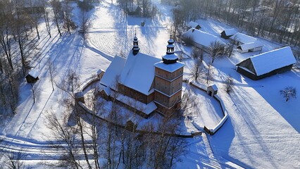 Sądecki Park Etnograficzny, największe muzeum skansenowskie w Małopolsce, prezentujące architekturę drewnianą i tradycyjną kulturę ludową Sądecczyzny. Nowy Sącz, Małopolska, Polska, Europa © Albin Marciniak
