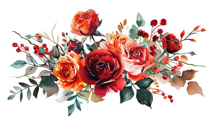 watercolor floral bouquet, wedding flower