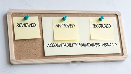 Visual Accountability System with Sticky Notes for Project Management and Task Organization in a Modern Workspace