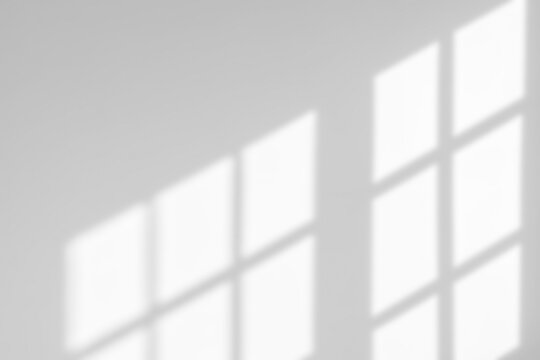 Window light shadow overlay on wall isolated on transparent background