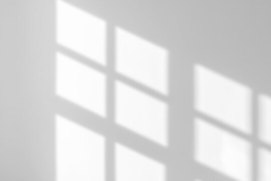Window light shadow overlay on wall isolated on transparent background