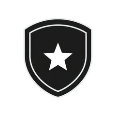 Black shield with white star