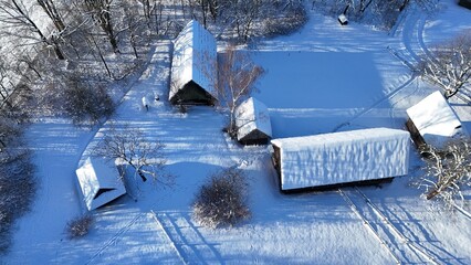 Sądecki Park Etnograficzny, największe muzeum skansenowskie w Małopolsce, prezentujące architekturę drewnianą i tradycyjną kulturę ludową Sądecczyzny. Nowy Sącz, Małopolska, Polska, Europa