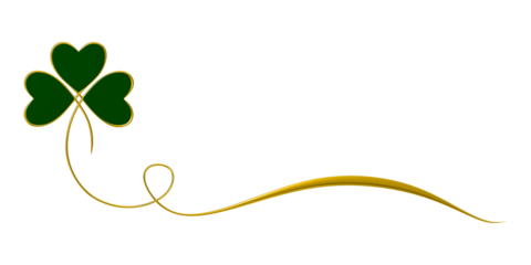 St. Patrick's Day. Clover with green and gold colors