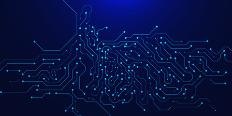Motherboard circuit board texture. Futuristic computer processor, semiconductor on tech template concept background. Vector