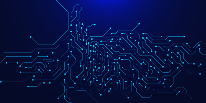 Motherboard circuit board texture. Futuristic computer processor, semiconductor on tech template concept background. Vector