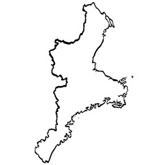 三重県地図 筆タッチ 和風 近畿 / A brushstroke map of Mie Prefecture