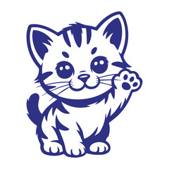 Kitten Waving Paw Svg