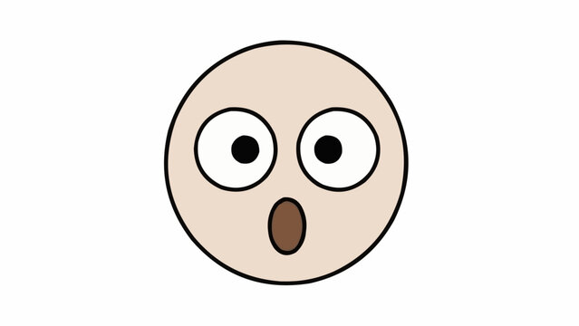 Surprised cartoon face with wide eyes.