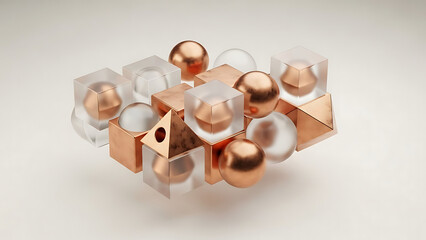 Floating 3D Geometric Shapes for Technology and Education