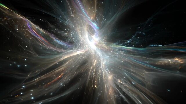 Brain CT showing active prefrontal cortex concept. Abstract representation of neural activity with vibrant colors and light patterns.