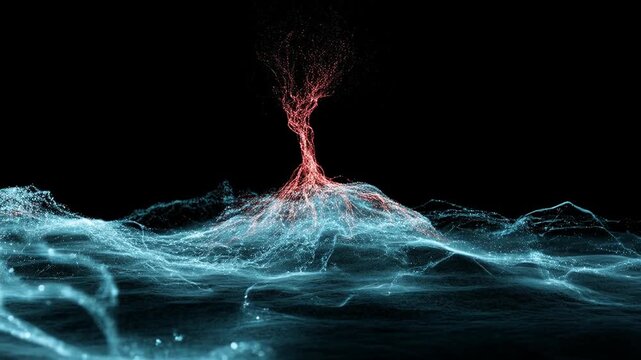 Brain CT showing active prefrontal cortex concept. Visual representation of neural activity with vibrant colors and intricate patterns.