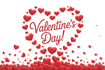 Valentines Day Heart Pattern in Red and White with Cursive Text for Romantic Greeting Card