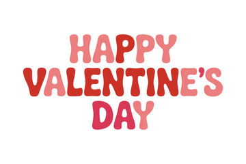 Valentines Day Greeting in Pink Gradient Text on White Background for Romantic Card