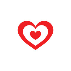 Red Heart Icon for Valentine's Day Love