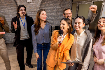 Karaoke Break at the Office