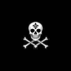 Stylized Skull and Crossbones Graphic for Halloween
